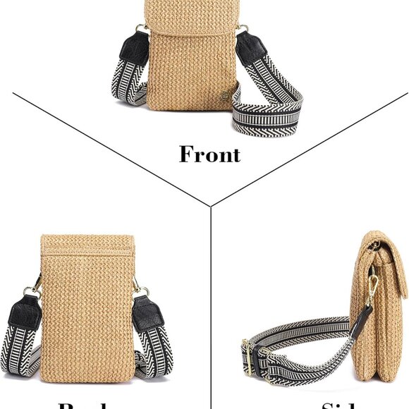 Straw Small Summer Purses for Women Crossbody Purse Beach Bags for Everyday Crui - Picture 6 of 7